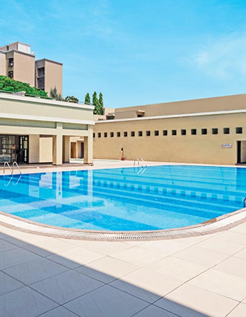 Grand clubhouse with swimming pool
